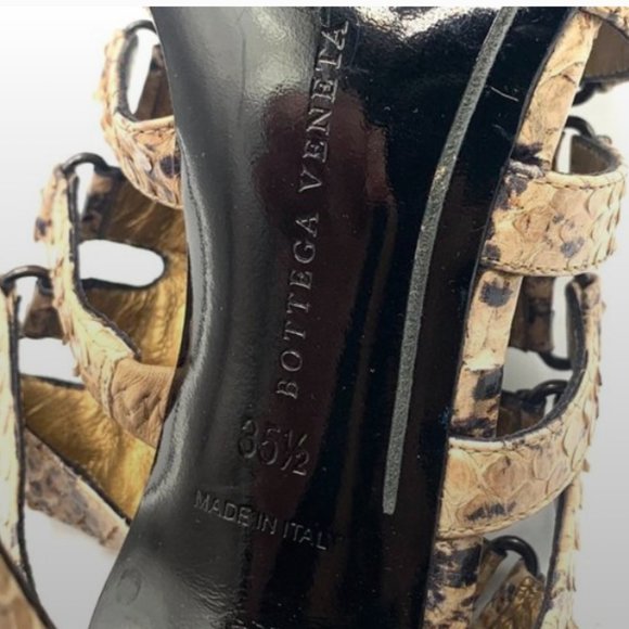 Authentic Bottega Veneta Python Snakeskin Cage Shoes. Elastic - Picture 10 of 10